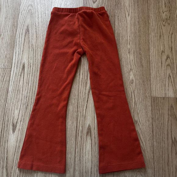 Girls 5T Halloween Outfit Orange Black Flare Pants Cozy Pumpkin Shirt - Picture 7 of 9